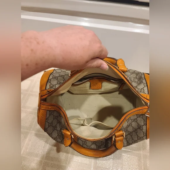 Gucci GG Boston Bag Yellow Beige Canvas and Leather. See description. - Picture 7 of 14